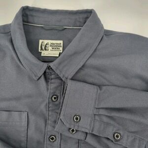 MARMOT MOUNTAIN WORKS Steel Onyx Gray Fairfax Lightweight Flannel Shirt Large
